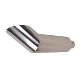 Exhaust Tip 4-8 curved silver, made of stainless steel 201, polished, with a wall thickness of 1.2mm